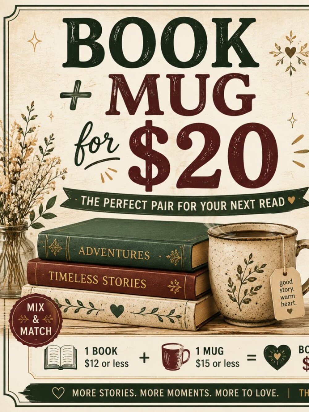 📚☕ Book + Mug for $20 – Mix & Match Bundle Deal